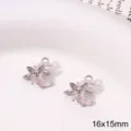 Zilveren legering roze maan vlinder hanger DIY sieraden accessoire 16x15mm mooi - Dromerige Roze Maan / Zilver