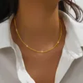 Gouden sprankelende sleutelbeinketting minimalistische delicate ketting dames variant - Stijl 2454