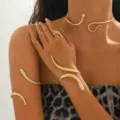 Retro esagerato set di gioielli bracciale collana anello serpente oro donna moda stile - Set / Oro