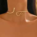 Collana girocollo serpente oro vintage, gioiello collana animale metallico alla moda per donna. - Choker Necklace / Oro