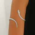 Silver Snake Arm Cuff Open Upper Arm Bracelet Adjustable Bangle For Women Jewelry. - Arm Cuff / Silver