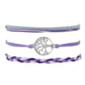 Set di bracciali intrecciati a mano con ciondolo albero della vita, gioielli in corda colorata. - Fresco Multicolore