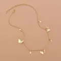 Collana con ciondolo a farfalla e stella dorata da donna gioiello stile minimal - Oro