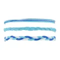 Set di tre bracciali intrecciati a mano realizzati con fili di colore blu e bianco. - Serie Blu (1745)