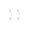 Orecchini barbell curvi in argento sterling 925 con zirconi cubici a grappolo. - Argento 925 / Platino (Pietra Bianca)