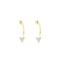Orecchini a lobo quadrifoglio in argento S925 con zirconi, piccolo piercing cartilagine. - Argento 925 / Oro (Pietra Bianca)