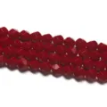 Perles facettées rouges en vrac pour fabrication de bijoux DIY, bracelet semi-fini - 6x6mm / Trou 1.2mm / Corail Rouge Synthétique