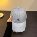 Gorra de béisbol de mezclilla lavada para mujer, sombrero de sol elegante bordado. - Azul claro