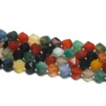 Perles facettées en pierres précieuses multicolores pour la fabrication de bijoux DIY, artisanat. - Agate multicolore