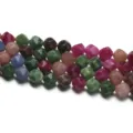 Perles facettées en pierre naturelle multicolore perles en vrac fil pour fabrication bijoux - Tourmaline Optimisée