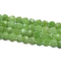Perles de pierre naturelle facettées vertes semi-finies bijoux DIY perles en vrac. - Cristal d'olivine optimisé