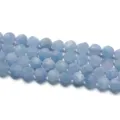 Perles facettees en pierre naturelle pour creation de bijoux DIY, perles bleues claires. - Aigue-marine Optimisée