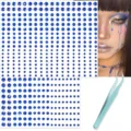 Blue face rhinestone stickers 660pcs self adhesive face gems eye jewels with tweezers DIY makeup - Letter C