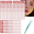 Red face rhinestones self-adhesive crystal eye gems makeup DIY festival body stickers - Letter J