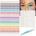 660Pcs Face Gems Rhinestones Pearl Stickers Eye Makeup Body Crystal DIY Craft Decals - M