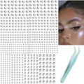 Self-adhesive face rhinestones crystal gems stickers with tweezers for DIY makeup party festival - Letter A