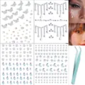 660pcs face rhinestone stickers self-adhesive crystal gems eye makeup DIY beauty accessories - Letter B