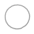Bracciale elastico con perle di metallo argentato, design minimalista classico per ogni giorno. - Argento