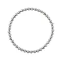 Braccialetto elastico con perline in metallo argentato da donna moda quotidiana chic. - Argento