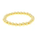 Gold round beaded stretch bracelet for women, stylish daily wear fashion accessory. - Gold (2267)