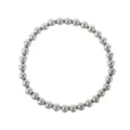 Braccialetto elastico con perline metalliche argentate, variante di gioielli casual. - Argento
