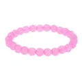 Pink Beaded Bracelet Elastic Stone Beaded Bracelet For Women Daily Wear Fashion Jewelry - Pink