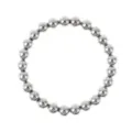 Bracciale elastico con perline argentate, design a sfera di metallo, gioiello casual. - Argento