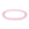 Pink gemstone beaded elastic bracelet for women, elegant daily wear crystal jewelry item. - Pink