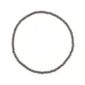 Bracciale di perle elastico, perline tonde grigio canna di fucile, gioiello minimalista. - Canna di fucile