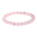 Pink stone bead stretch bracelet, handmade elastic beaded bracelet for daily women wear. - Pink Stone