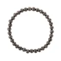 Bracciale elastico classico con perline rotonde metalliche per stile casual quotidiano. - Canna di fucile