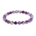 Natural Amethyst Beaded Bracelet Purple Crystal Elastic Cord Fashion Jewelry Women Daily Wear - Amethyst Purple