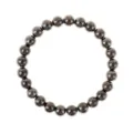 Bracciale elastico classico con perline rotonde metalliche scure per uso quotidiano. - Canna di fucile