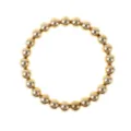 Bracciale elastico classico con perline dorate da donna, gioiello elegante per tutti i giorni. - Oro