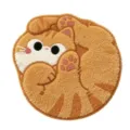 Cute cartoon cat plush rug detail, soft fluffy orange kitten floor mat for bedroom decor. - 60*60cm / Orange Cat