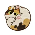 Cute cartoon calico cat shaped imitation cashmere rug soft living room bedroom floor mat - 60*60cm / Calico Cat
