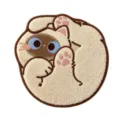 Cute cartoon cat shaped imitation cashmere floor mat, soft bedside carpet for home living room decor. - 60*60cm / White Cat