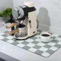 Green and white checkered diatomaceous earth kitchen drain mat, absorbent quick-dry pad. - 30x40cm / Sage Green Plaid Drying Mat