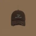 Cappello da baseball vintage slavato per donna e uomo, classico dad hat con ricamo. - Regolabile / Caffè