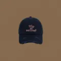 Cappello da baseball vintage slavato per donna e uomo, classica cuffia in cotone blu con ricamo. - Regolabile / Blu Notte