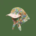 Floral Print Sun Hat Scarf Combo Women Summer Outdoor Beach Pink Gingham Brim Variant - M (56-58cm) / Pink Brim