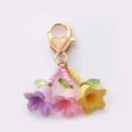 Colorful Flower Keychain Dopamine Style Heart Clasp Bag Charm Pendant Cute Accessory - Mixed Bellflower Heart Clasp