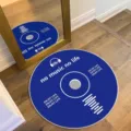 Round blue vinyl record pattern floor mat, stylish modern living room bedroom carpet. - 60*60cm / Blue Disk