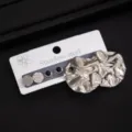 Edles Edelstahl Ohrring Set mit geometrischen runden Ohrsteckern Schmuck für schöne Damen - Unregelmäßige Runde Geometrische Ohrringe (E8625)