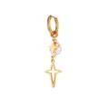 Gold star pearl dangle hoop earrings for women, celestial hollow star charm jewelry accessory. - Star Tassel Style (E1709-1) / Gold