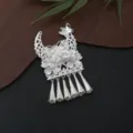 Chinese style silver hollow butterfly pearl tassel pendant DIY accessory elegant decor item - P76