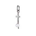 Stainless steel cross pearl earrings fashion geometric gothic style drop dangle jewelry for women - Beaded Cross Style(E4884-2)