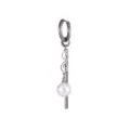 Stainless steel hoop dangling pearl earring with geometric charm, elegant fashion jewelry. - Musical Note Style(E5442-1)