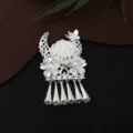 Exquisite Miao silver filigree hair accessory with pearl and tassel details for DIY crafts. - P82