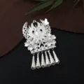 New Chinese style Miao silver DIY fridge magnet detail with pearls and long tassel design. - P83